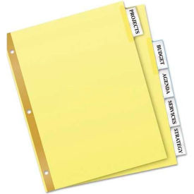 Avery Consumer Products 13486 WorkSaver Big Tab Reinforced Dividers With Clear Tabs, 5-Tab, Letter, Buff image.