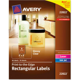 Avery® Rectangle Easy Peel Labels 2 x 3 Clear 80/Pack