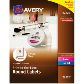 Avery® Round Easy Peel Labels 2"" Dia. Glossy Clear 120/Pack