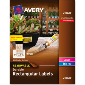 Avery Consumer Products 22828 Avery® Removable Durable Labels, TrueBlock Technology, 1-1/4 x 1-3/4, Glossy WE, 256/Pk image.