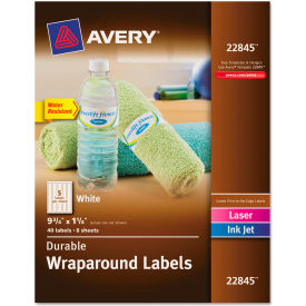 Avery Consumer Products 22845 Avery® Durable Wraparound Printer Labels, 9-3/4 x 1-1/4, White, 40/Pack image.