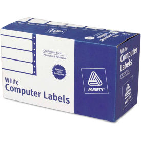 Avery Consumer Products 4022 Avery® Dot Matrix Printer Address Labels, 1 Across, 1-15/16 x 4, White, 5000/Box image.