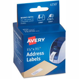 Avery-Dennison 4150 Avery® Thermal Printer Labels, Address, 1-1/8 x 3-1/2, White, 260 Labels/Box image.