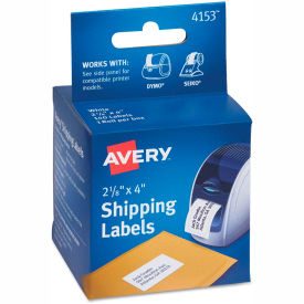 Avery-Dennison 4153 Avery® Thermal Printer Labels, Shipping, 2-1/8 x 4, White, 140/Roll, 1 Roll/Box image.