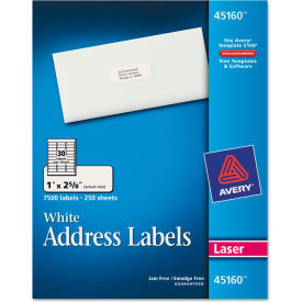 Avery Consumer Products 45160 Avery® Address Labels, 1 x 2-5/8, White, 7500/Box image.