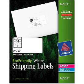 Avery Consumer Products 48163 Avery® EcoFriendly Labels, 2 x 4, White, 1000/Pack image.