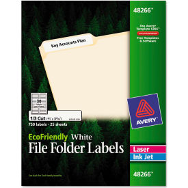 Avery Consumer Products 48266 Avery® EcoFriendly Labels, 2/3 x 3-7/16, White, 750/Pack image.