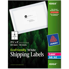 Avery Consumer Products 48464 Avery® EcoFriendly Labels, 3-1/3 x 4, White, 600/Pack image.