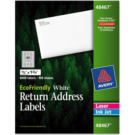 Avery Consumer Products 48467 Avery® EcoFriendly Labels, 1/2 x 1-3/4, White, 8000/Pack image.