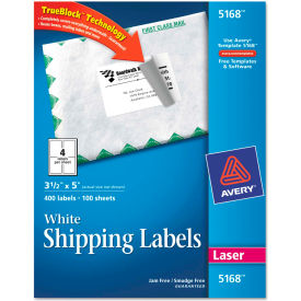 Avery Consumer Products 5168 Avery® Shipping Labels with TrueBlock Technology, 3-1/2 x 5, White, 400/Box image.
