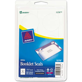 Avery Consumer Products 5278 Avery® Booklet Seals, 1-1/2" Diameter, White, 240/Pack image.