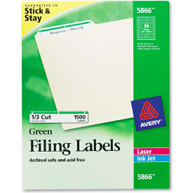 Avery Consumer Products 5866 Avery® Self-Adhesive Laser/Inkjet File Folder Labels, Green Border, 1500/Box image.