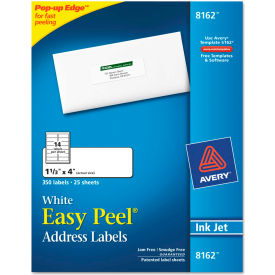 Avery Consumer Products 8162 Avery® Easy Peel Inkjet Address Labels, 1-1/3 x 4, White, 350/Pack image.