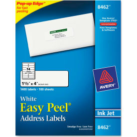 Avery Consumer Products 8462 Avery® Easy Peel Inkjet Address Labels, 1-1/3 x 4, White, 1400/Box image.