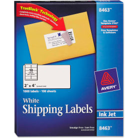 Avery Consumer Products 8463 Avery® Shipping Labels with TrueBlock Technology, 2 x 4, White, 1000/Box image.