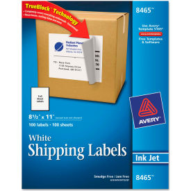 Avery Consumer Products 8465 Avery® Shipping Labels With TrueBlock Technology, 8-1/2"W x 11"H, 100 Labels/Box image.