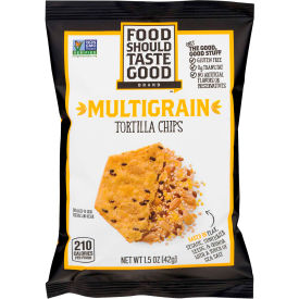 United Stationers Supply GEM81233 Food Should Taste Good™ Tortilla Chips, Multigrain with Sea Salt, 1.5 oz, 24/Carton image.