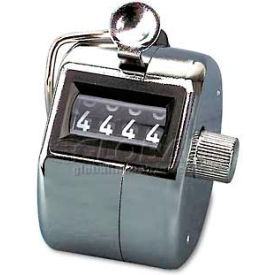 Acco Brands Corporation 9841000 Bates 9841000 Tally I Hand Model Tally Counter, Registers 0-9999, Chrome image.