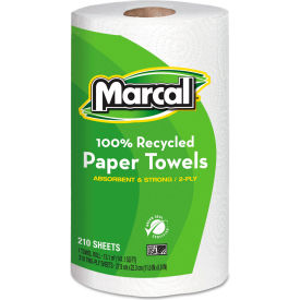 Marcal PRO® 100 Recycled Folded Paper Towels 9-1/4x9 1/2 Multi-Fold White 16/Case -P200B 