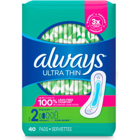 Always® Ultra Thin Pads Super Long 10 Hour 40/Pack