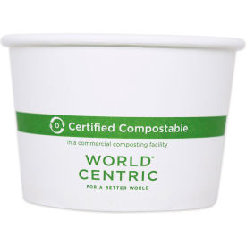 World Centric® Paper Bowls 32 oz 4.4"" Diameter x 5.8""H White