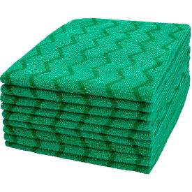 Rubbermaid Commercial Products FGQ62000GR00 Rubbermaid® HYGEN™ Microfiber Cloth, 16 x 16, Green, 12/PK image.