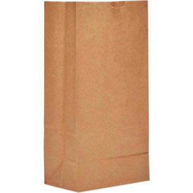 United Stationers Supply BAGGH8500 Heavy Duty Paper Grocery Bags, #8, 6-1/8"W x 4-1/8"D x 12-7/16"H, Kraft, 500/Pack image.
