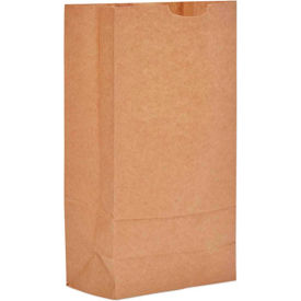 United Stationers Supply BAGGK10500 Duro Bag Paper Grocery Bags, #10, 6-5/16"W x 4-1/6"D x 13-7/16"H, Kraft, 500/Pack image.