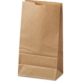 United Stationers Supply BAGGK6500 Duro Bag Paper Grocery Bags, #6, 6"W x 3-5/8"D x 11-1/16"H, Kraft, 500/Pack image.