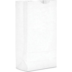 United Stationers Supply BAGGW10500 Duro Bag Paper Grocery Bags, #10, 6-5/16"W x 4-3/16"D x 13-3/8"H, White, 500/Pack image.