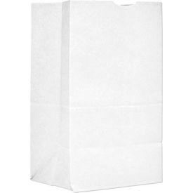 United Stationers Supply BAGGW20S500 Paper Grocery Bags, #20 Squat, 8-1/4"W x 5-15/16"D x 13-3/8"H, White, 500/Pack image.