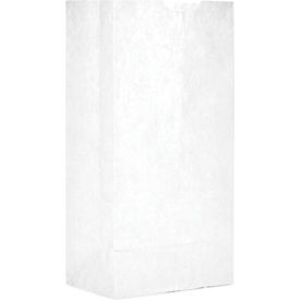 United Stationers Supply BAGGW4500 Duro Bag Paper Grocery Bags, #4, 5"W x 3-1/3"D x 9-3/4"H, White, 500/Pack image.