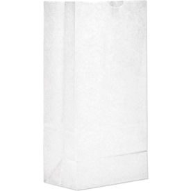 United Stationers Supply BAGGW8500 Duro Bag Paper Grocery Bags, #10, 6-5/16"W x 4-3/16"D x 13-3/8"H, White, 500/Pack image.