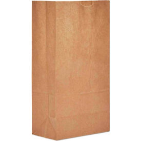 United Stationers Supply BAGGX5500 Extra Heavy Duty Paper Grocery Bags, #5, 5-1/4"W x 3-7/16"D x 10-15/16"H, Kraft, 500/Pack image.