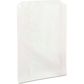United Stationers Supply 300422 Bagcraft Grease Resistant Bags, 6-1/2"W x 1"D x 8"H, White, 2000/Pack image.