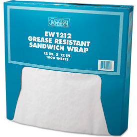 Grease-Resistant Paper Wraps & Liners, 12"L x 12"W, White, Pack of 5000 view 2