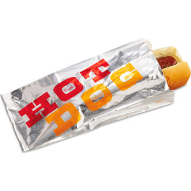 Single-Serve Bags, Hot Dog Labeling, 3-1/2"L x 1-1/2"W x 8-1/2"H, Silver, Pack of 1000 view 2