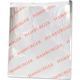 Foil Single-Serve Bags, Hamburger Labeling, 6"L x 3/4"W x 6-1/2"H, Silver/Red, Pack of 1000 view 2