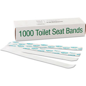 United Stationers Supply BGC 300591 Bagcraft Sani-Shield Printed Toilet Seat Bands, 16" x 1.5", 1000/Case image.