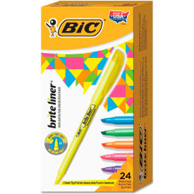 Bic Corporation BL241-AST BIC® Brite Liner Highlighter, Chisel Tip, Assorted Colors, 24/Set image.
