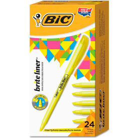 Bic Corporation BL241-YW BIC® Brite Liner Highlighter, Chisel Tip, Yellow, 24/Pack image.