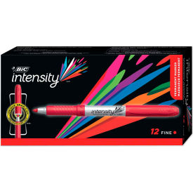 Bic Corporation GPM11-RED BIC® Intensity Permanent Marker, Fine Bullet Tip, Rambunctious Red, Dozen image.