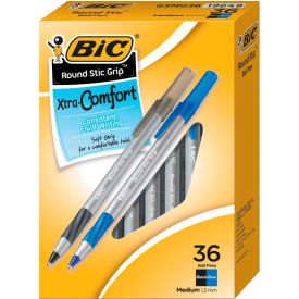 Bic Corporation GSMG361-AST BIC® Round Stic Grip Xtra Comfort Stick Ballpoint Pen, 1.2mm, Assorted Ink/Barrel, 36/Pack image.