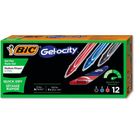 Bic Corporation RGLCG11AST BIC® Gel-ocity Quick Dry Retractable Gel Pen, 0.7mm, Assorted Ink/Barrel, Dozen image.