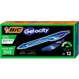 Bic Corporation RGLCG11-BE BIC® Gel-ocity Quick Dry Retractable Gel Pen, Medium 0.7mm, Blue Ink/Barrel, Dozen image.