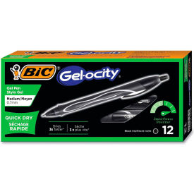 Bic Corporation RGLCG11-BK BIC® Gel-ocity Quick Dry Retractable Gel Pen, Medium 0.7mm, Black Ink/Barrel, Dozen image.