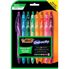 Bic Corporation RGLCGAP81-AST BIC® Gel-ocity Quick Dry Retractable Gel Pen, 0.7mm, Assorted Ink/Barrel, 8/Pack image.