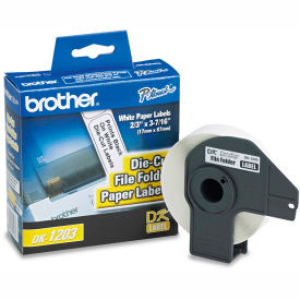 Brother International Corp DK1203 Brother® Die-Cut File Folder Labels, .66" x 3.4", White, 300/Roll image.