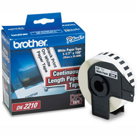 Brother International Corp DK2210 Brother® Continuous Paper Label Tape, 1.1" x 100ft Roll, White image.