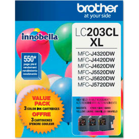 Brother International Corp LC2033PKS Brother® LC2033PKS (LC-2033PKS) High-Yield Ink, 550 Page-Yield, Cyan, Magenta, Yellow image.